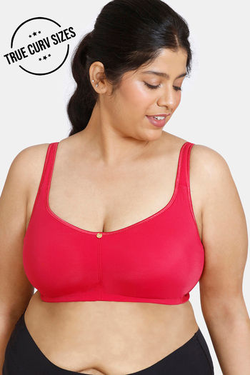 Buy ZIvame True Curv After Sunset Padded Non-Wired Full Coverage Minimiser Bra - Persian Red